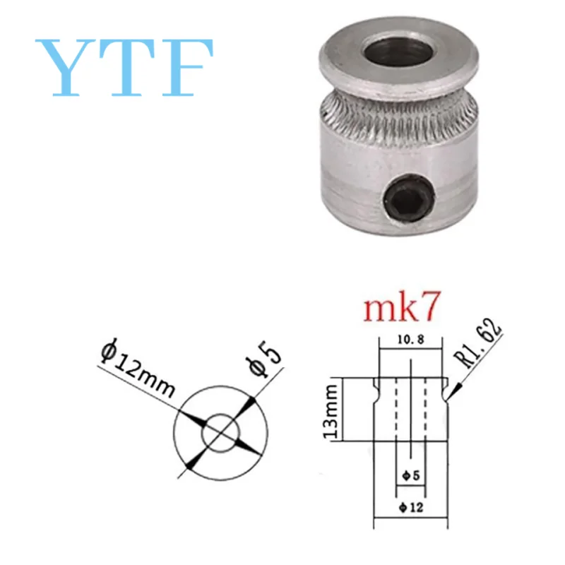 MK7 MK8 Extrudeuse Entraînement Engrenage Alésage 26/36/40 dents 5/8mm Pour 1.75/3.0mm Dents En Laiton En Acier Inoxydable D\'alimentation 3D