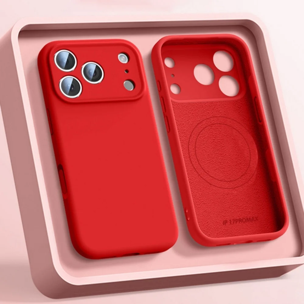 Original Silikon Schutzhülle für Magsafe Soft Case für Apple iPhone 17 Air 16 15 14 Plus 13 Pro Max magnetische Telefonabdeckung