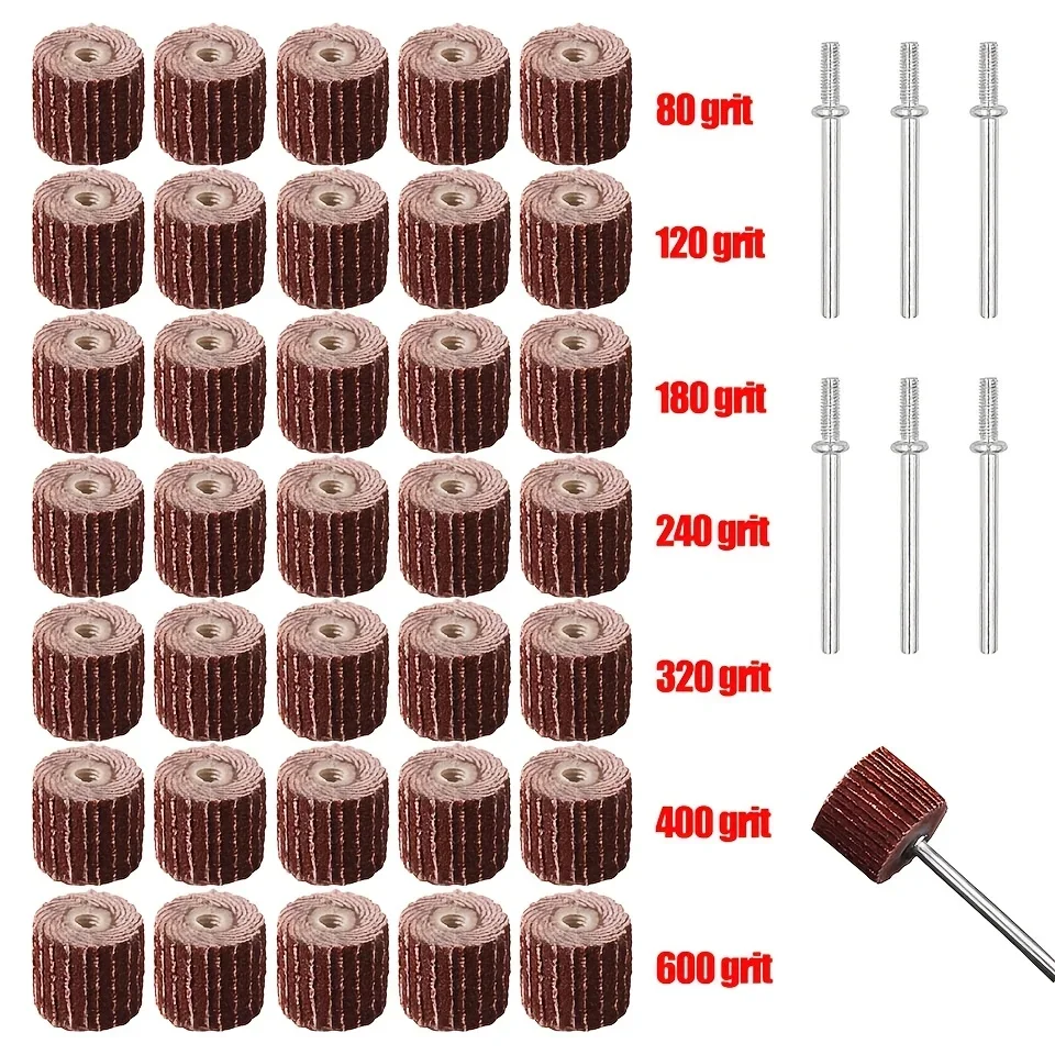 23Pcs Premium Sanding and Polishing with Spindles for Accessories Flap Wheel Abrasive Die Grinder Baffle Sanding Drills