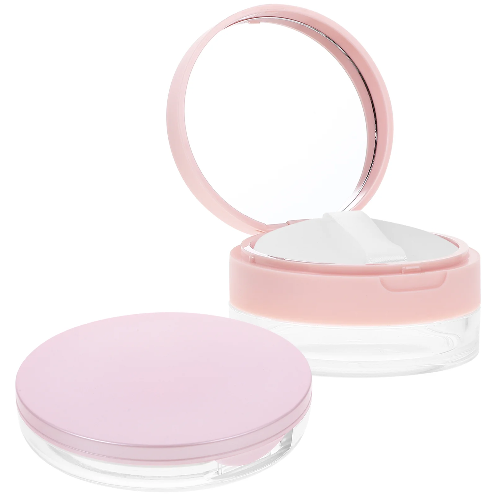 

2 Pcs Travel Foundation Container Body Empty Cushion Compact Case Plastic Powder Puff Baby Loose Containers