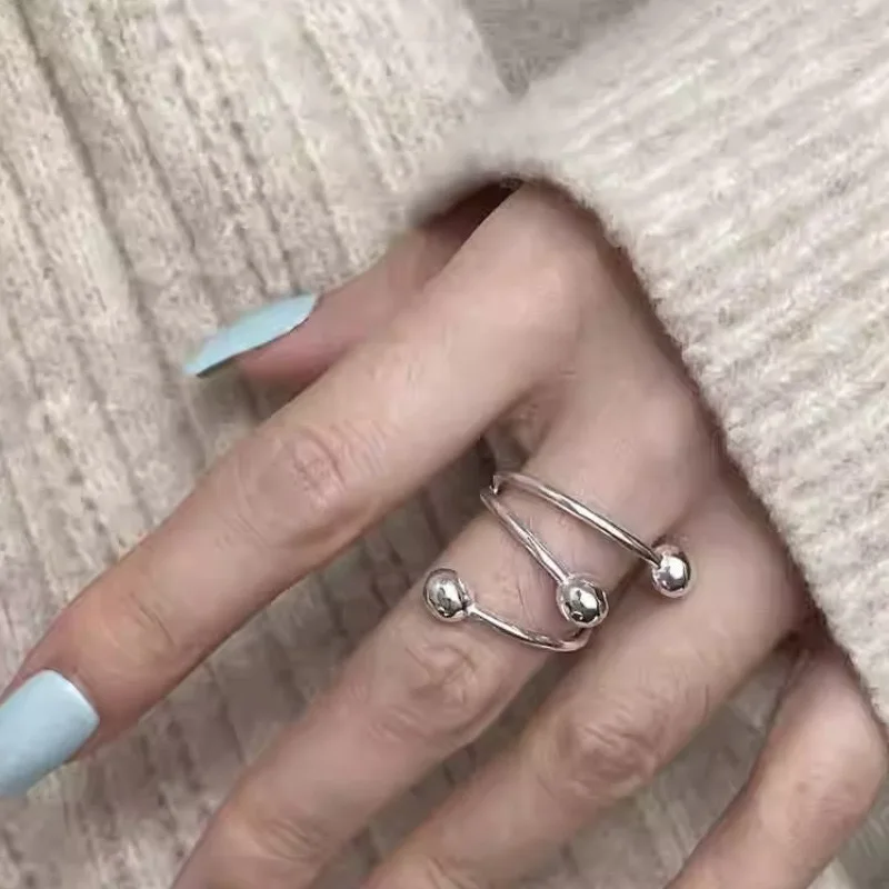 Women's 925 Sterling Silver Geometric Adjustable Ring