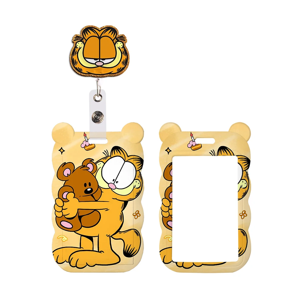 

Garfield Cat Lanyards Badge Reel with Clip and Retractable Cord Badge Holder ID Card Pass Hang Rope Lanyard for Keys Accessories