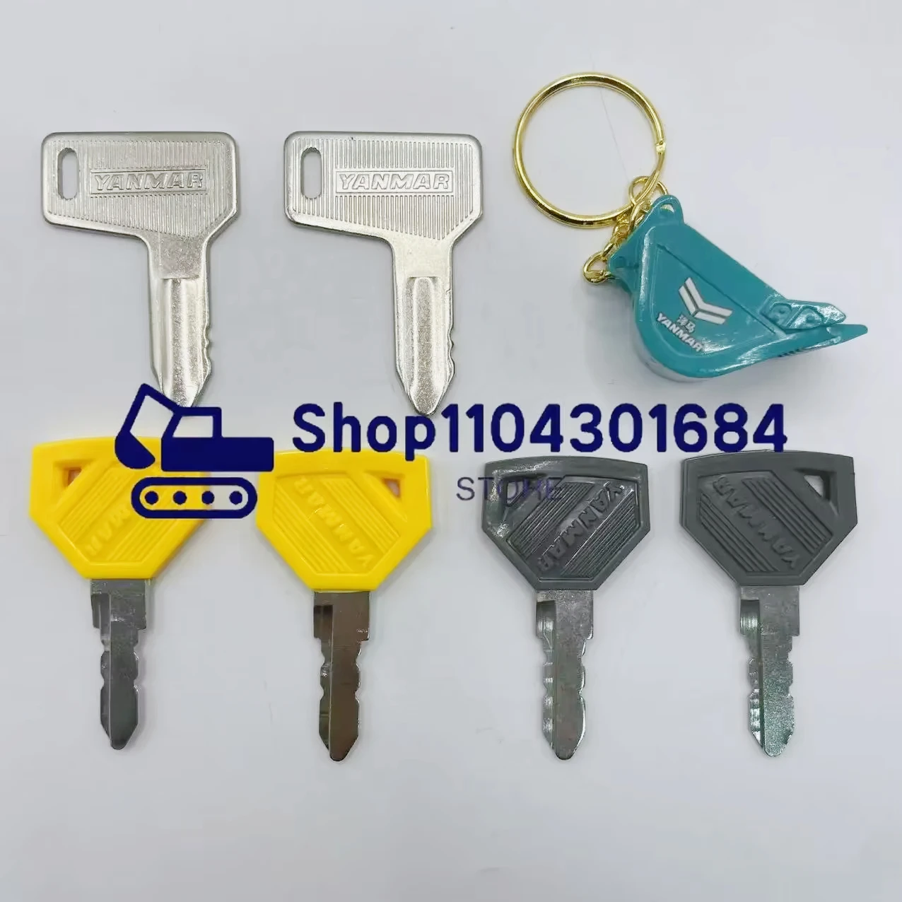 

2PCS Key 301 and 52160 Excavator Ignition Key for VIO15 17 27 35 55 for Yanmar Grader Dozer with Keychain