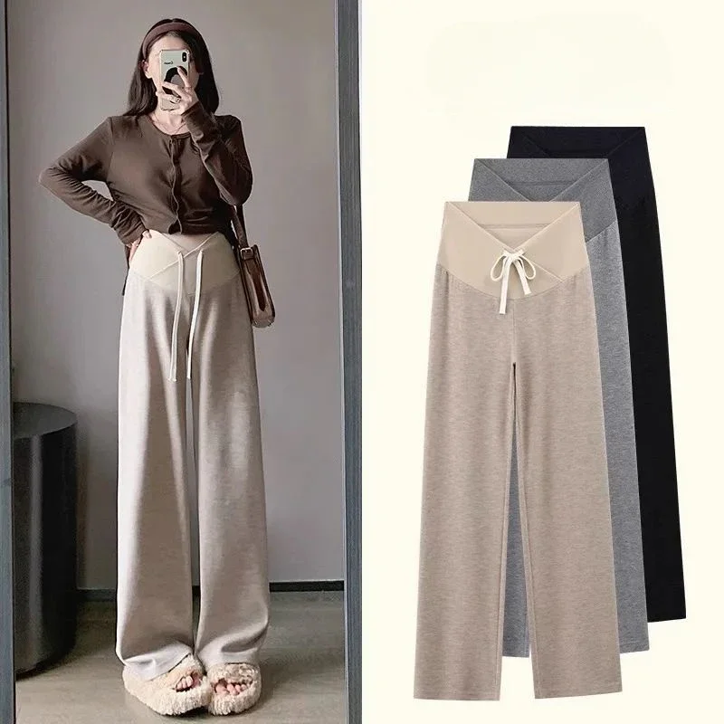 Maternity Pants Spring and Autumn Thin Section Low-waisted Wide-legged Pants Spring and Autumn New Casual Fall Pants