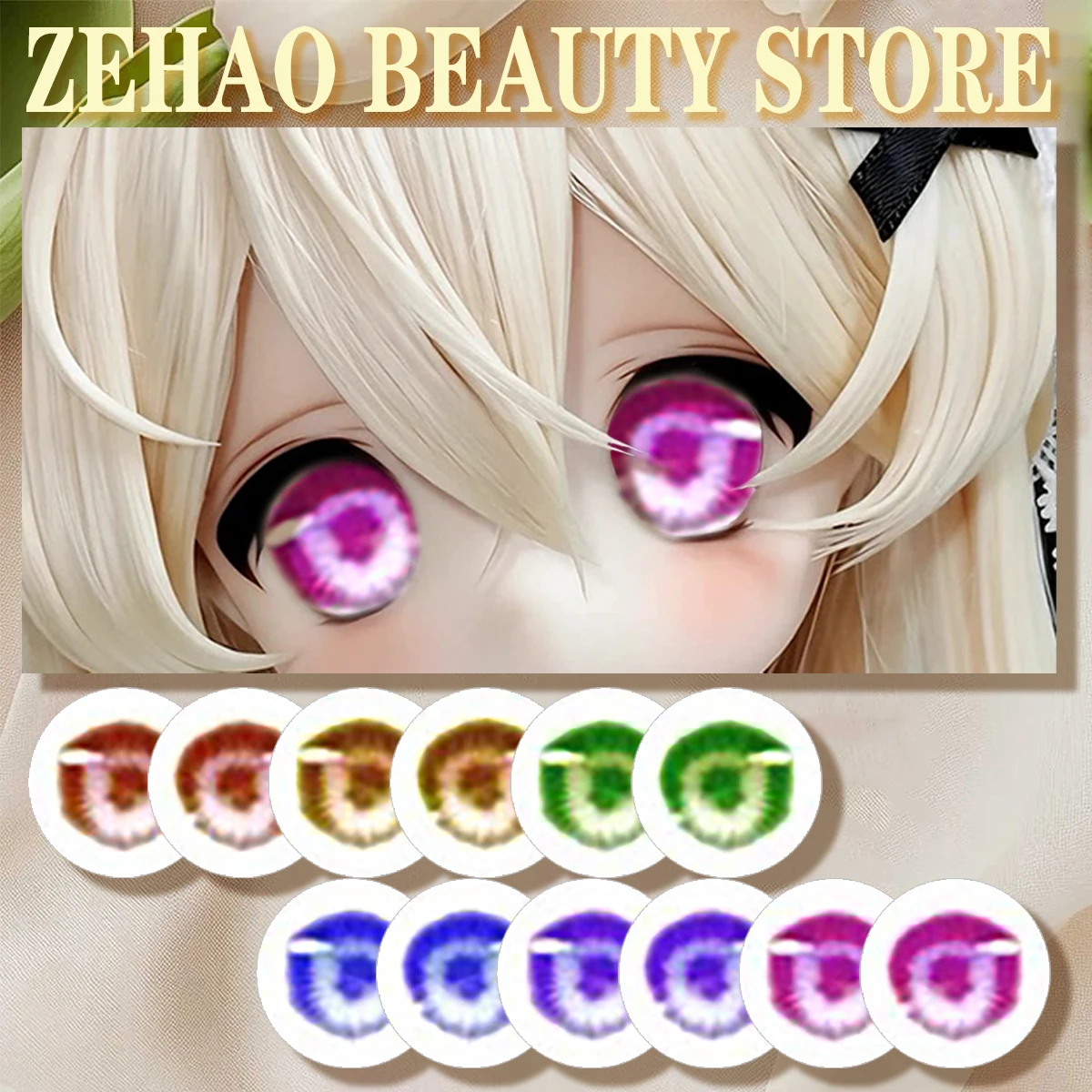 Halo Dream Ring Iris BJD Eye Chips Glass Cabochon 10MM-40MM Handmade Girl Toy Eye Pupil DIY Blyth BJD Doll Accessory Gift JD031