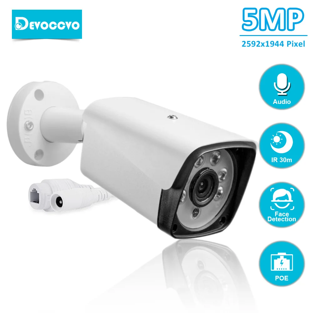 

5MP POE Bullet Security Camera Outdoor Waterproof Motion Detction CCTV IP Camera Video Surveillance System 2K IP Cam for POE NVR