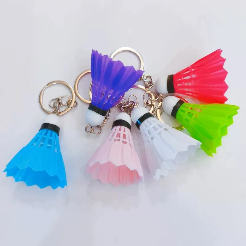 Creative Mini Badminton Keychain Cute Shuttlecock Key Chains PVC Keyring Colorful Car Key Holder Bag Pendant Jewelry Club Gifts
