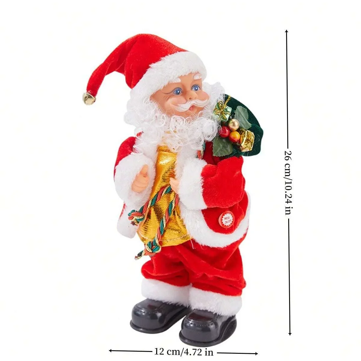 Santa Claus Electric Plush Toy Decoration Ornaments Music Dancing Santa Christmas Gift Belt Vibrating Belly and Feet