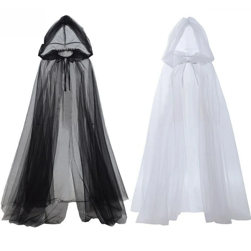 

Cool Long Me White oulder Wrap Hooded loween Witch Cloak k Series Belted Robe ex Starlight Faion Ladies' Costume