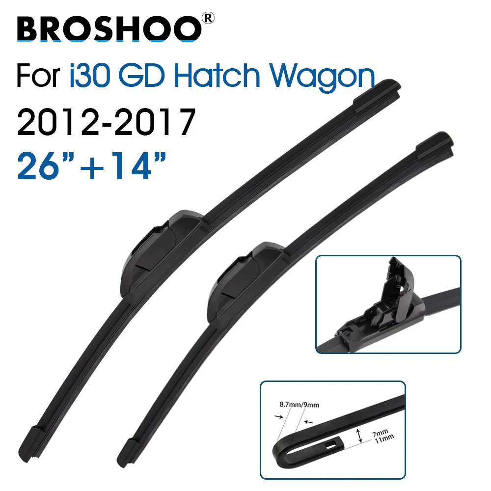 

Car Wiper Front Window Windscreen Windshield Wiper Blades 26"+14" For Hyundai i30 GD HATCH Wagon 2012-2017 Auto Accessories