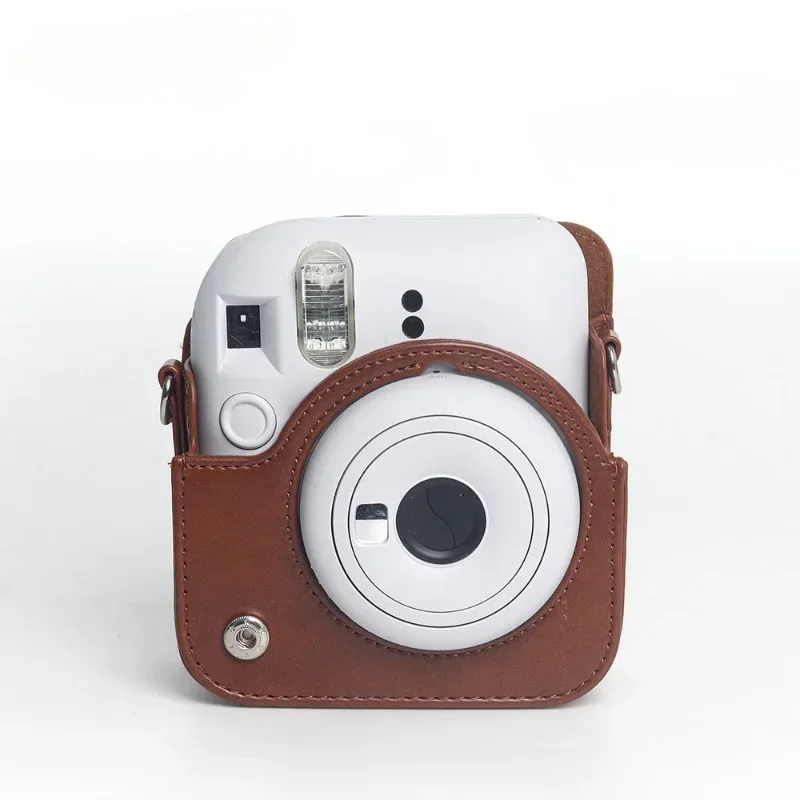 Retro miękka Mini torba futerał na aparat PU skórzana osłona z paskiem na ramię do Instax Mini 12 futerał na aparat