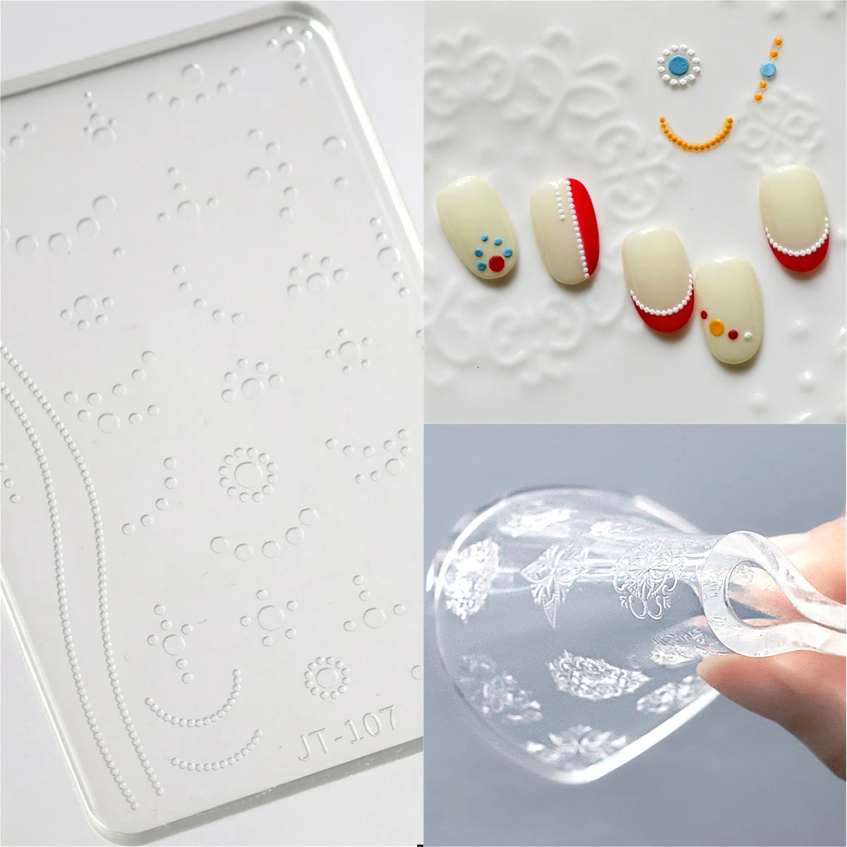 

Simple French Polka Dot Tassel 3D Reliefs Silicone Nail Art Accessories Bowknot Butterfly Manicure Mold UV Gel DIY Carving Mould