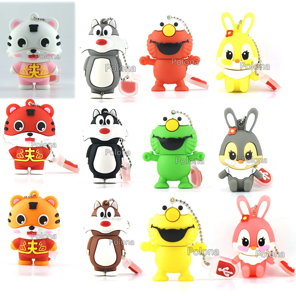 Unidad de Memoria Flash Usb, Pendrive de 2gb, 4gb, 8gb, 16gb, 32gb, 64gb, 128gb, 256gb, 512gb, Lobo, conejo, tigre