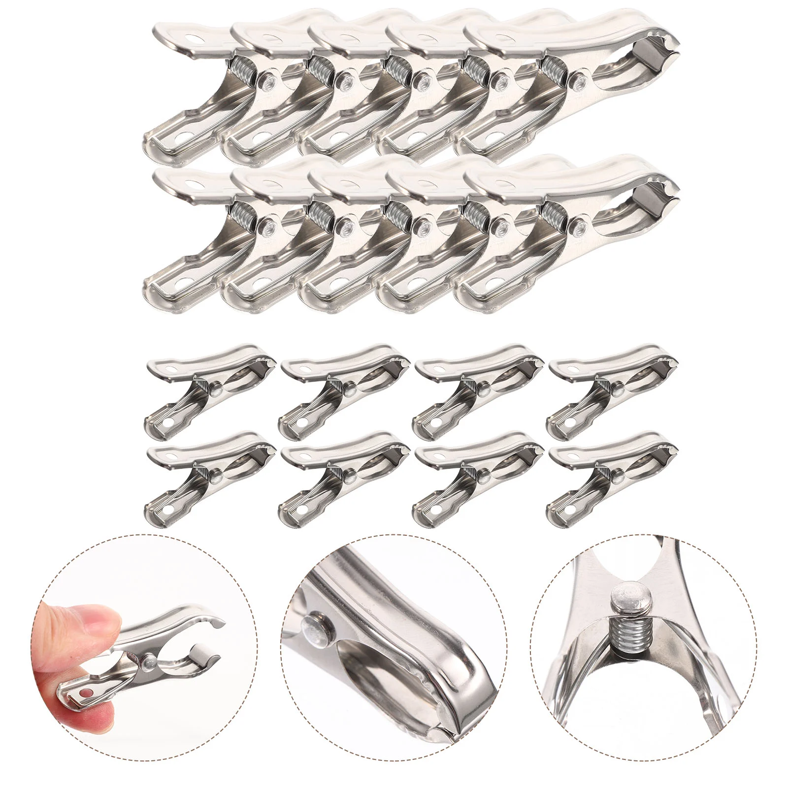 

40 Pcs Stainless Steel Greenhouse Clips Netting Garden Pipe Multi-purpose Clamps Clothes Multipurpose Fixing