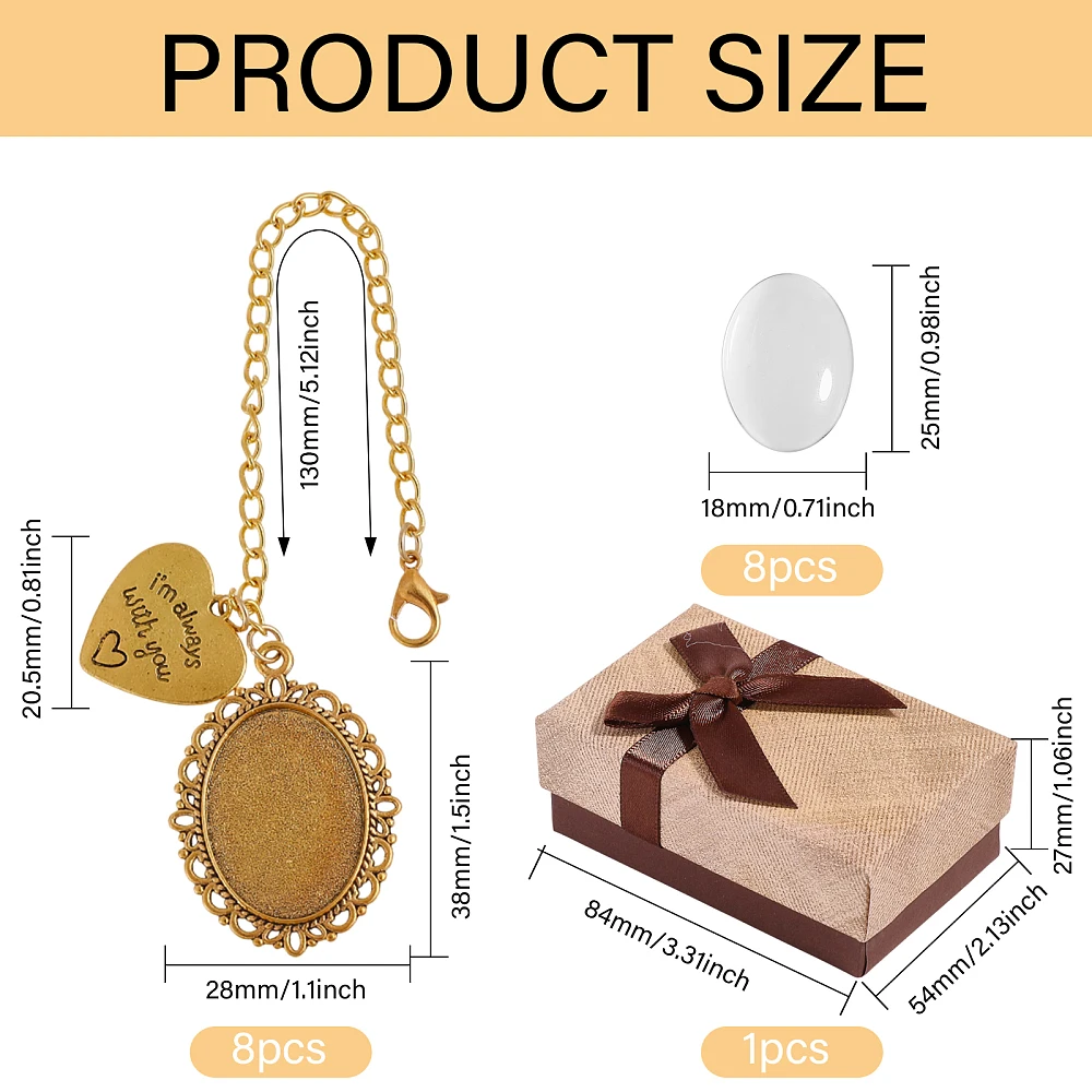 8 Sets Graduation Cap Photo Charm Oval Alloy Bachelor's Hat Pendant Decoration Making Kits with Iron Chains and Glass Cabochons