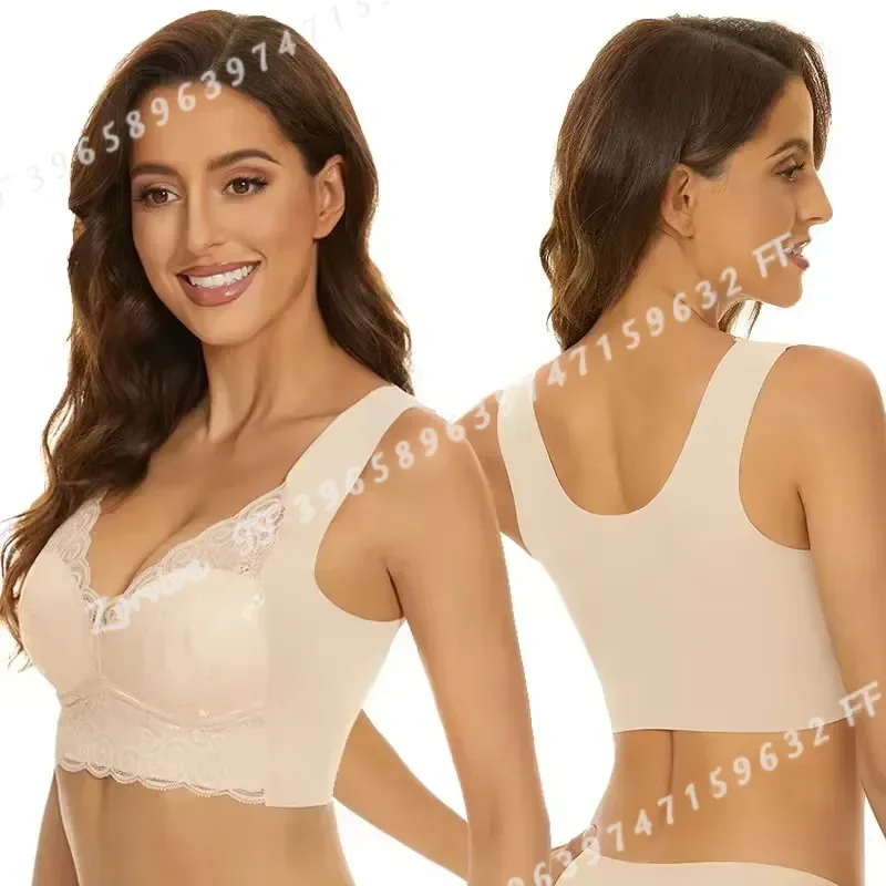 Seamless Wireless Push Up Bra Anti Sagging Lace Lingerie Plus Size Women Underwear European American Style Comfortable