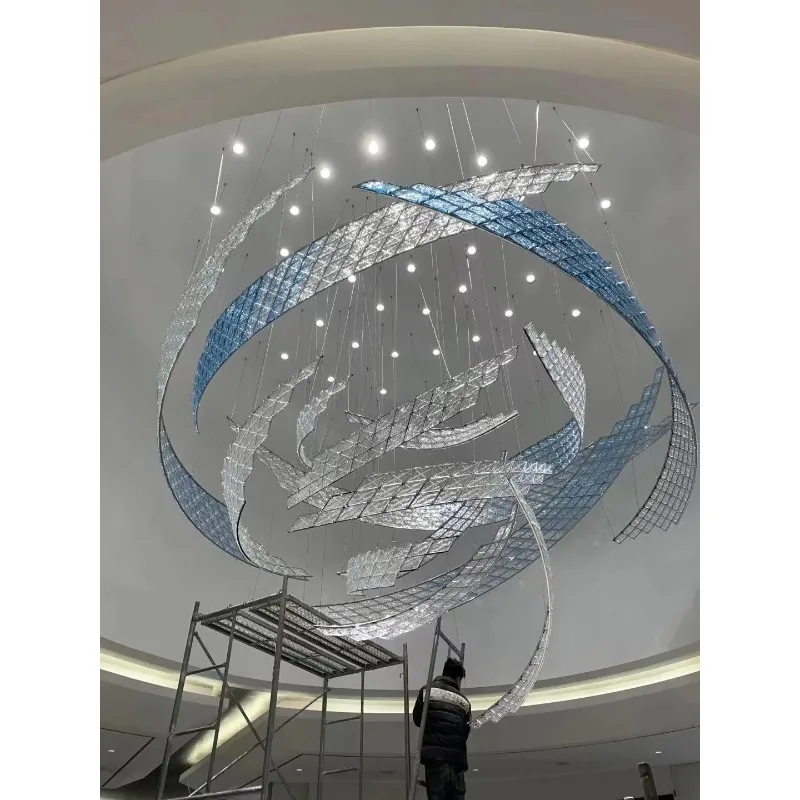 【Hot Sale】Handmade Customized Lamp Luxury Modern Colorful Acrylic Luxury Hollow Lighting For Hotel, Villa And Club Lobby