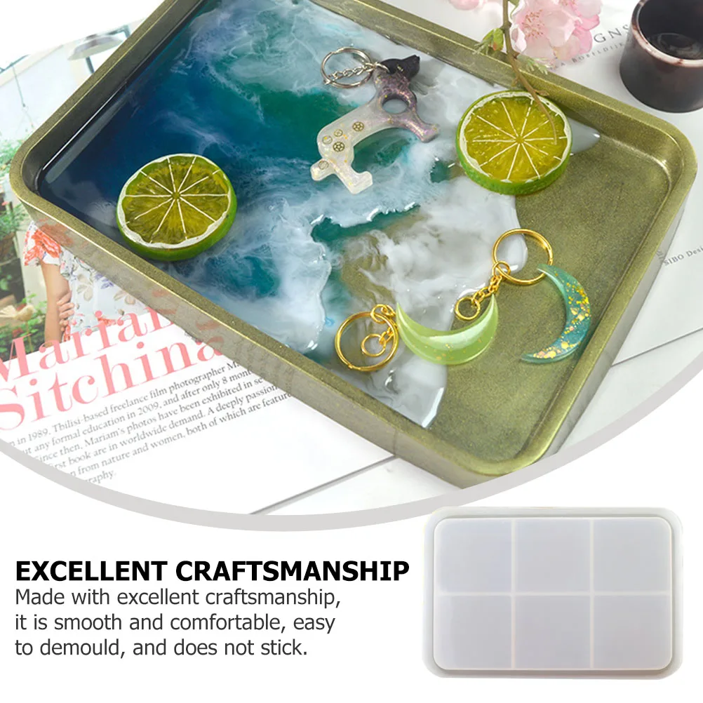 

Silicone Mold DIY Tray Mould H Epoxy Resin Art Tray Mould With H Plate Crafts Non Stick Easy Demould Decorations