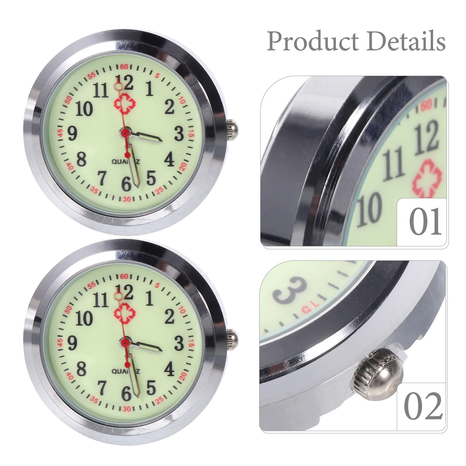 

2pcs Vintage Pocket Watch Dial Clear Glass Face Diy Night Luminous Replacement For Creative Unique Gift Nursing Clock Parts