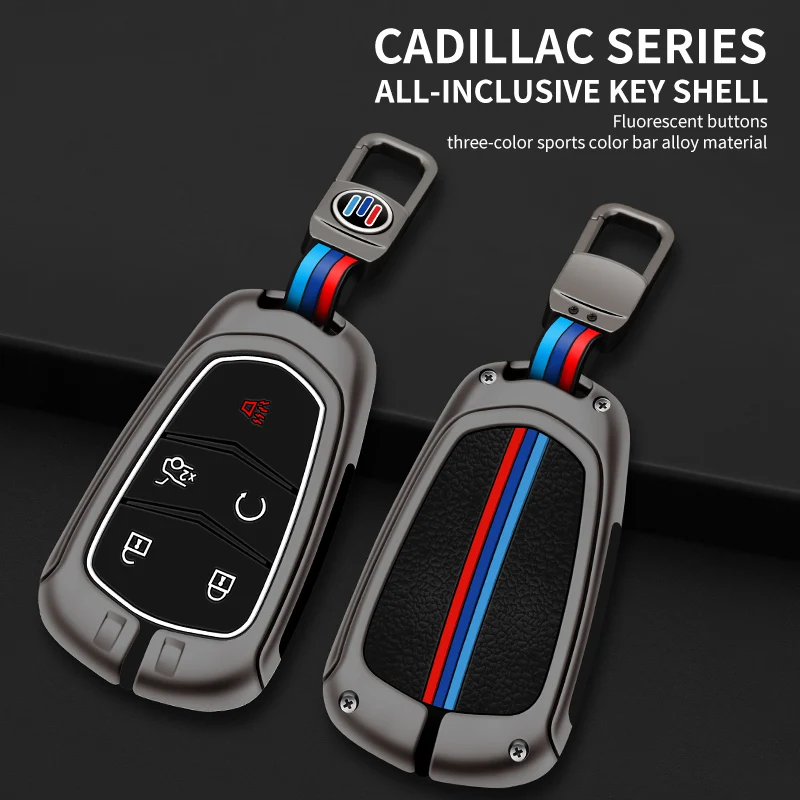 5 Buttons Car Smart Key Case Cover Protective Shell Fob for Cadillac XT4 XT5 XT6 CT4 CT5 CT6 XTS ATSL Escalade Accessories