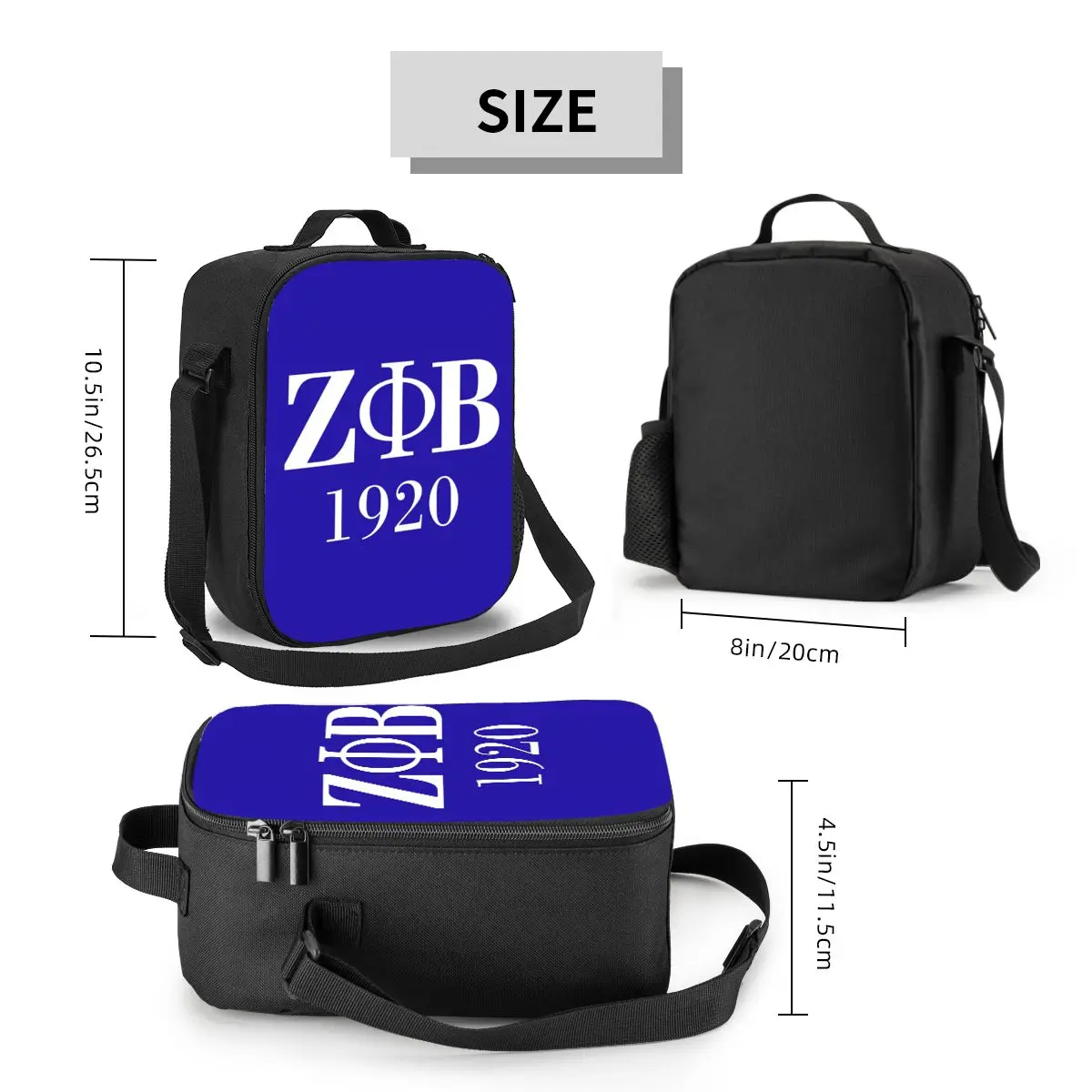 Bolsa de almuerzo personalizada con logotipo de Zeta Phi Beta Sorority, bolsa de almuerzo con aislamiento térmico, carta griega 1920, bolsa de almuerzo reutilizable para acampar al aire libre, Viajes