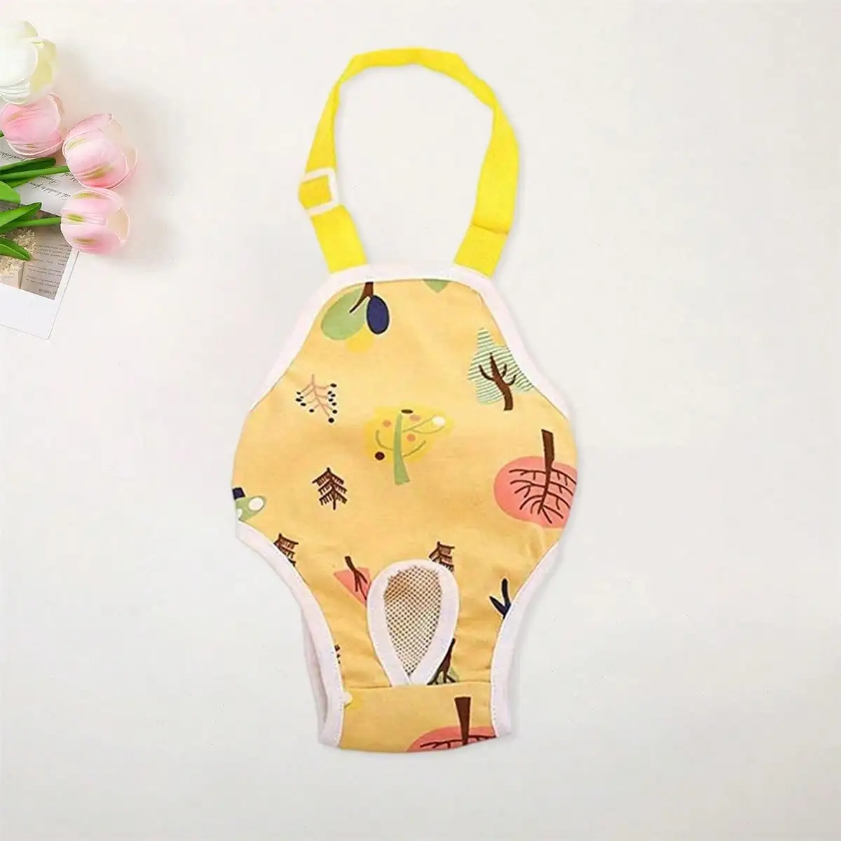 Couches réutilisables pour chiens féminins, culottes hygiéniques avec bretelles pour petits et moyens chiens