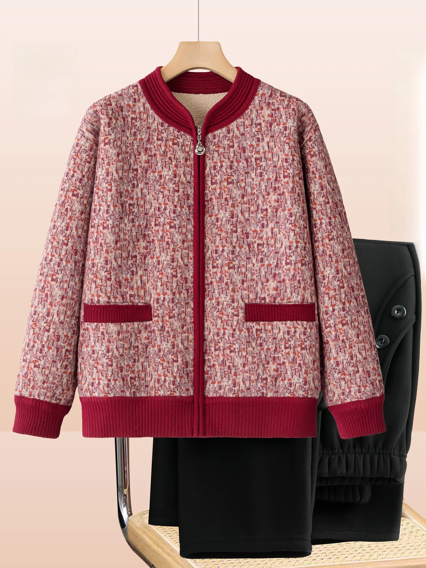 

Новый зимний кардиган Andma 2025 года с начесом, вязаный, для женщин, гарантированное тепло, свободный крой, на молнии