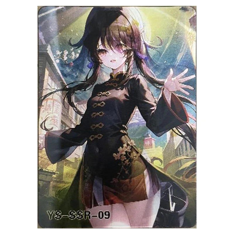 Anime Goddess Story Rare SSR 3D Refraction Collectible Card Ganyu Kamisato Ayaka Hu Tao Lumine Toys for boys Birthday Present