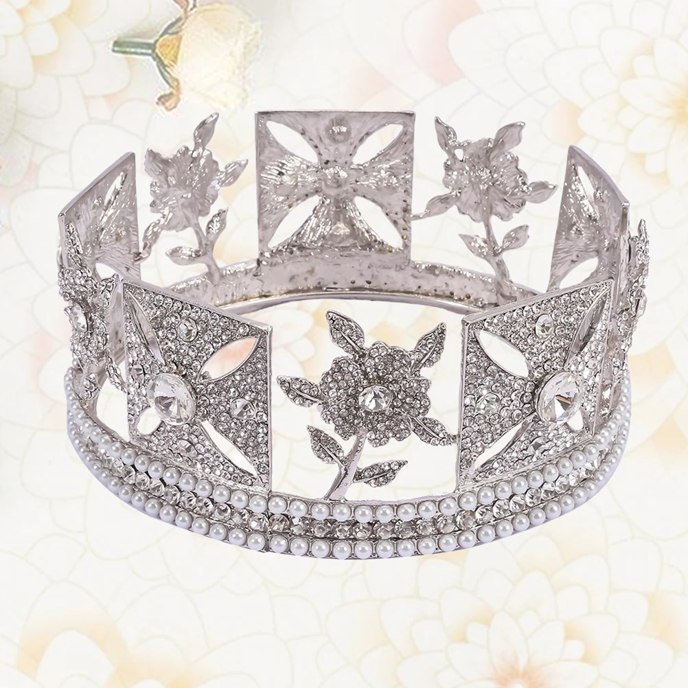 

Pearl Crown Bridal Tiara Elegant Wedding Accessories for Women Bride Lightweight Durable Jewelries HairDecoration