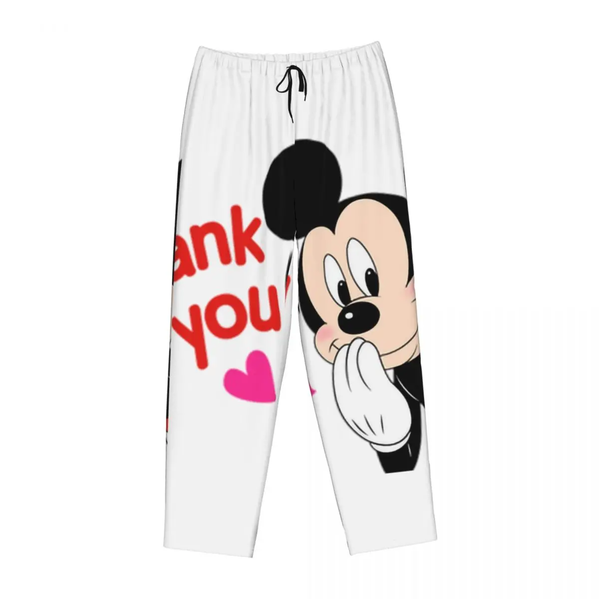 Pantalones de pijama de animación de dibujos animados de Minnie Mickey Mouse personalizados, ropa de dormir para mujer, cintura elástica, pantalones de salón para dormir con bolsillos