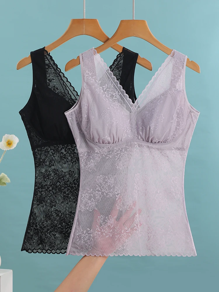 

Ultra-Thin Women's Strap Vest Summer Slimming apewear Bra with Chest Pad Body Sculpting Underwear Casual Sle Nylon Fabric