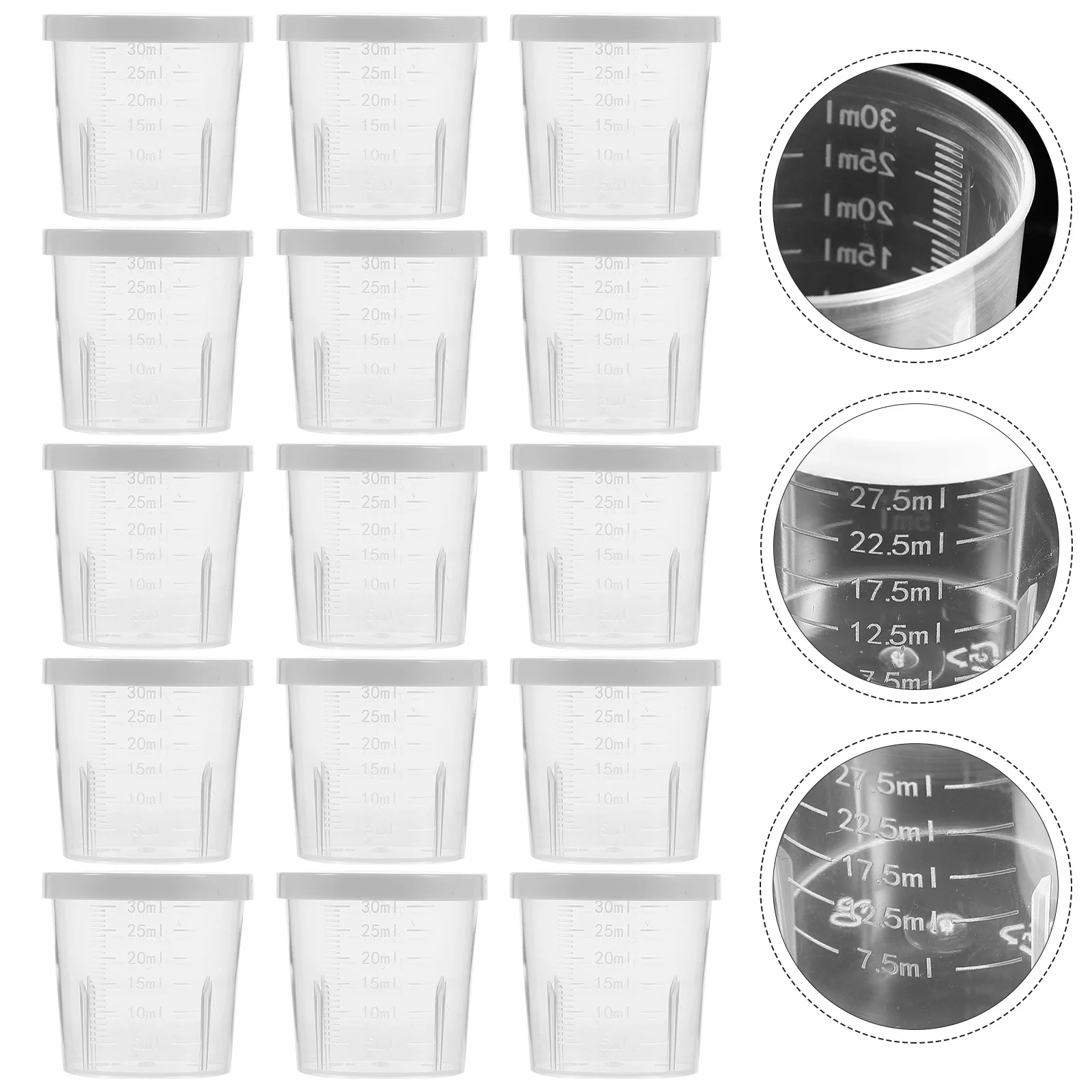 

50pcs Plastic Sauce Cups Transparent Graduated Measuring Containers For Kitchen Picnic Outdoor Condiment Storage Lightweight