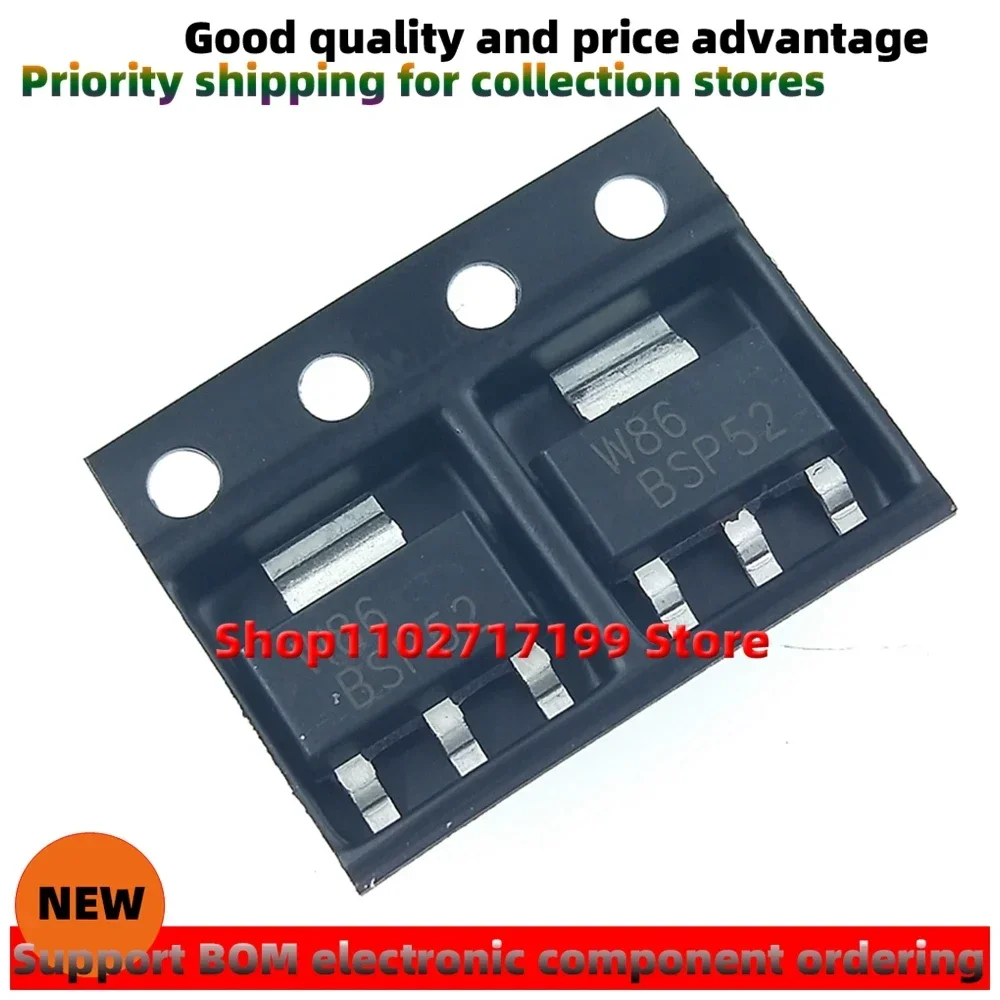 Free shipping New Original 50pieces/pack BSP52 BSP62 SOT-223 Medium power transistor NPN PNP