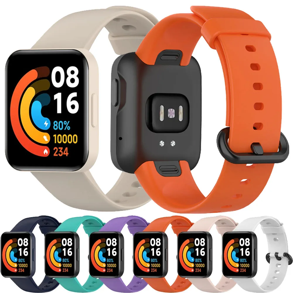 Pulseira de silicone oficial para esportes, pulseira ajustável para redmi watch 2/1 lite/horloge 2, para xiaomi mi watch lite 2/poco watch