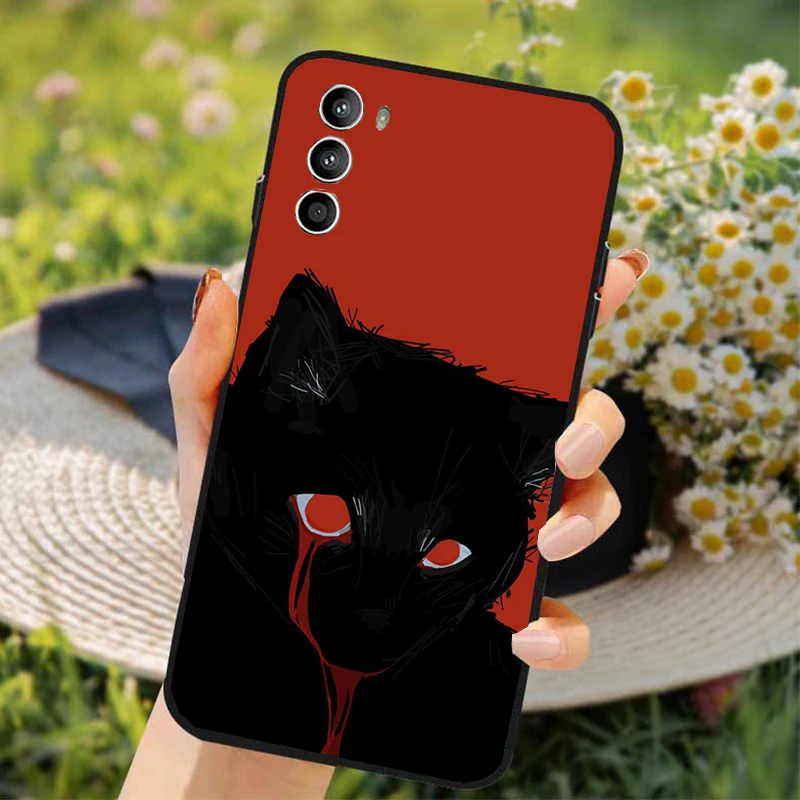 

Phone Case For Moto G86 G85 G75 G15 G05 G56 G72 G53 G54 G84 G60 G31 G32 G24 G 5G G Play Black Cat Art