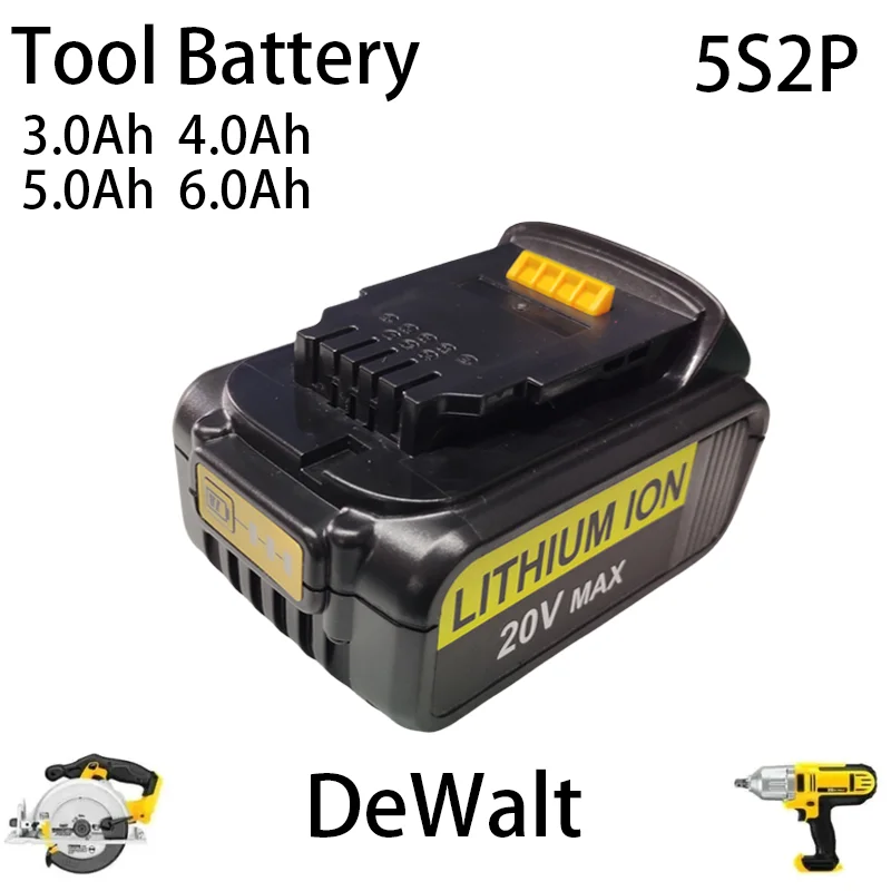 Original 20V 3.0Ah 4.0Ah 5.0Ah 6.0Ah DCB200 Replacement Li-ion Battery for DeWalt DCB205 DCB201 DCB203 power tool Battery