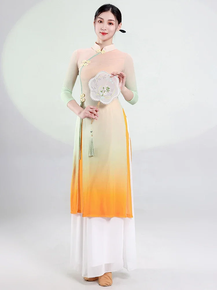 

New Classical Dance Cheongsam for Women Body Charm Costume Ancient Style Ethnic Dancing Classic Practice Performance Costumes