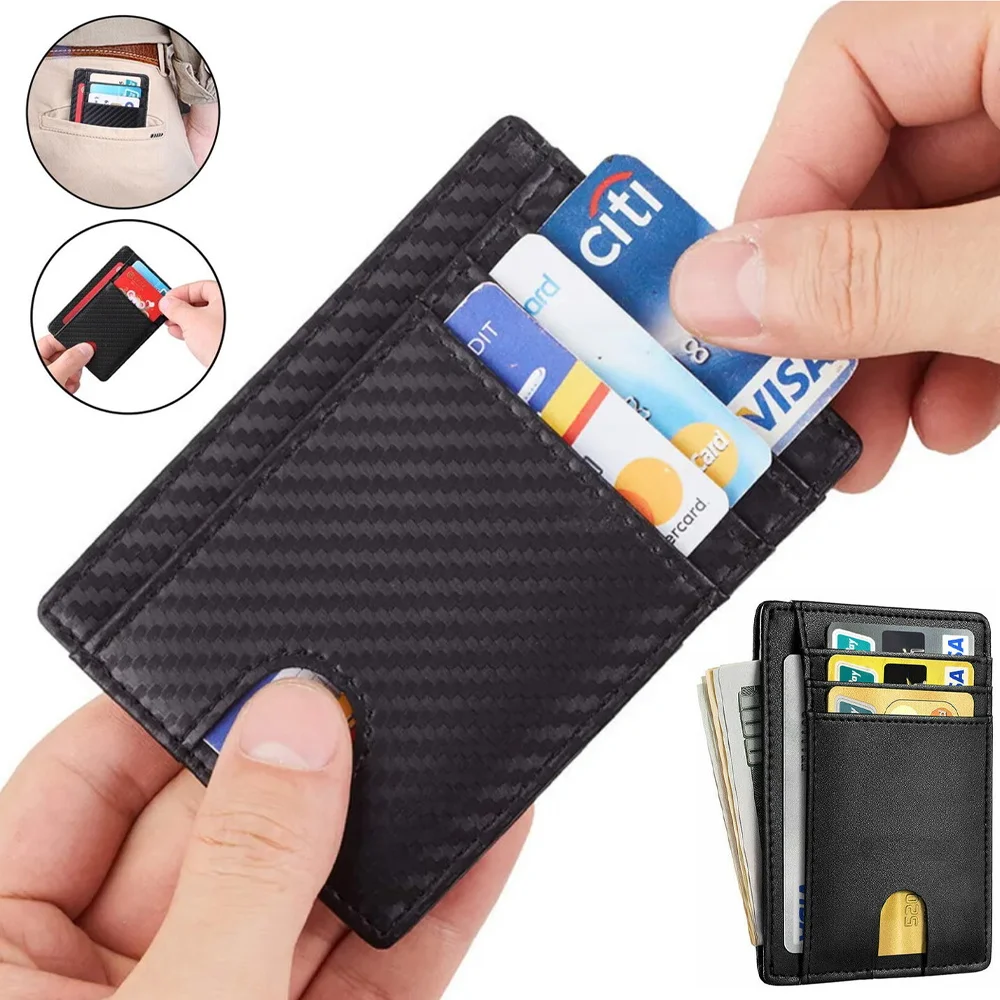 

Cards Holders PU Business RFID Credit ID Card Holder Coin Pouch Slim Case Wallet Money Case for Men Women Business Card Cover