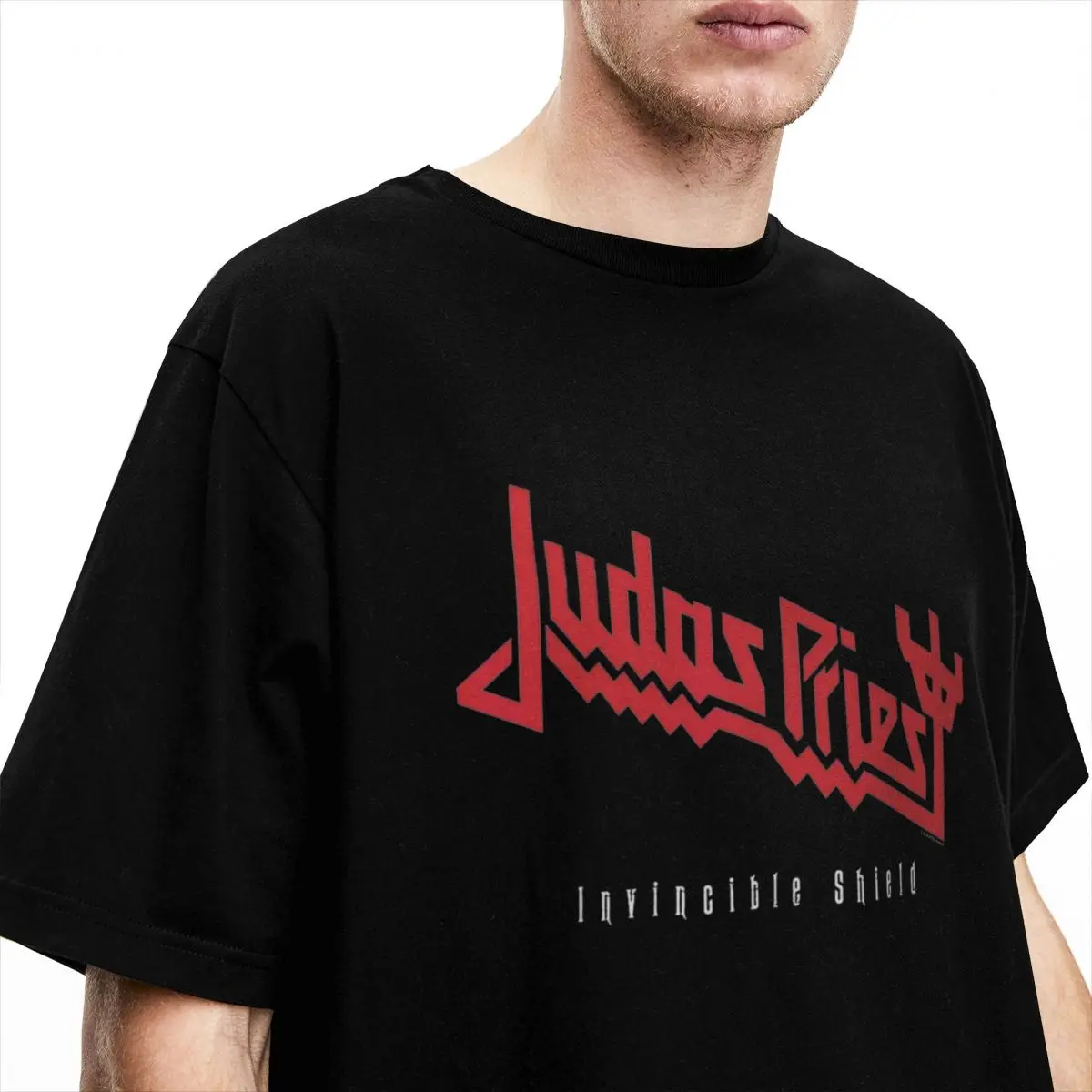 Novelty Red Judas Priest Band T-Shirts for Men Women 100% Cotton Tees Shirt Unique Clothing