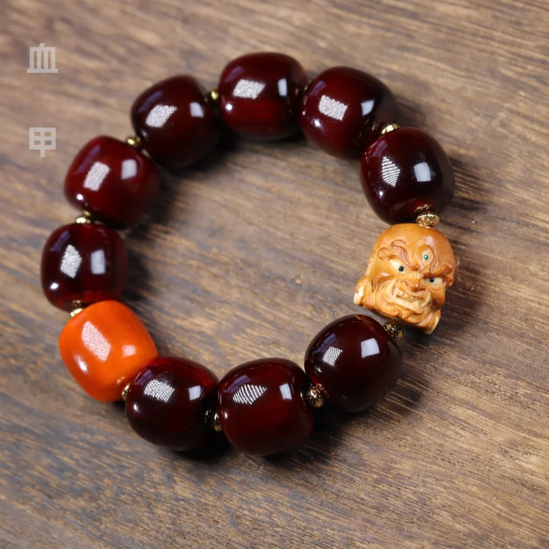 Tibetan Style Mountain Bracelet Wild Mountain Golden Full Blood Men's Buddhist Bead Brace