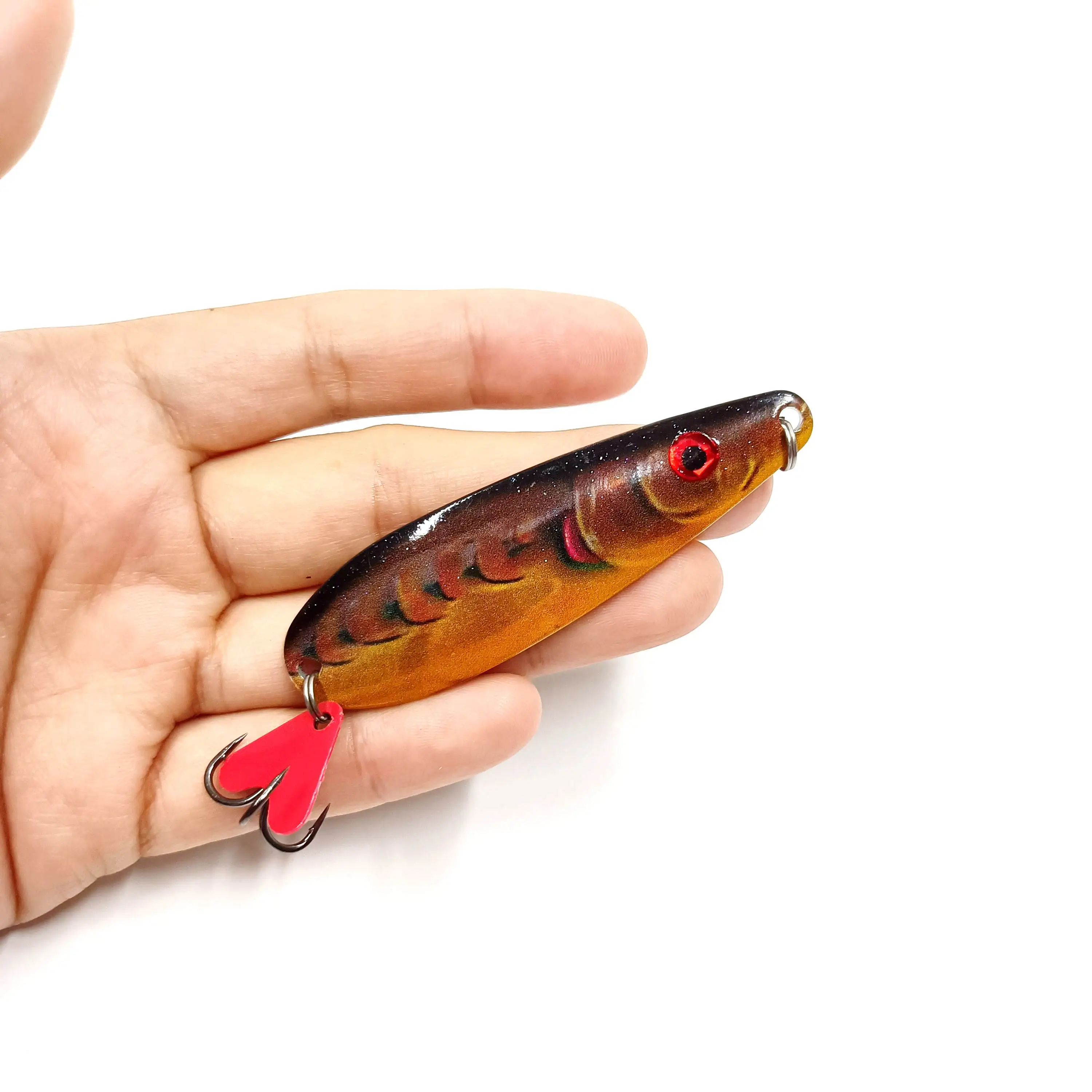 DUODUOYU 1 قطعة ملعقة معدنية الصيد إغراء 18 جرام/75 مللي متر المعادن خطاف ثلاثي الصب سبينر التصيد ملعقة الاصطناعي الطعوم الصلبة معالجة