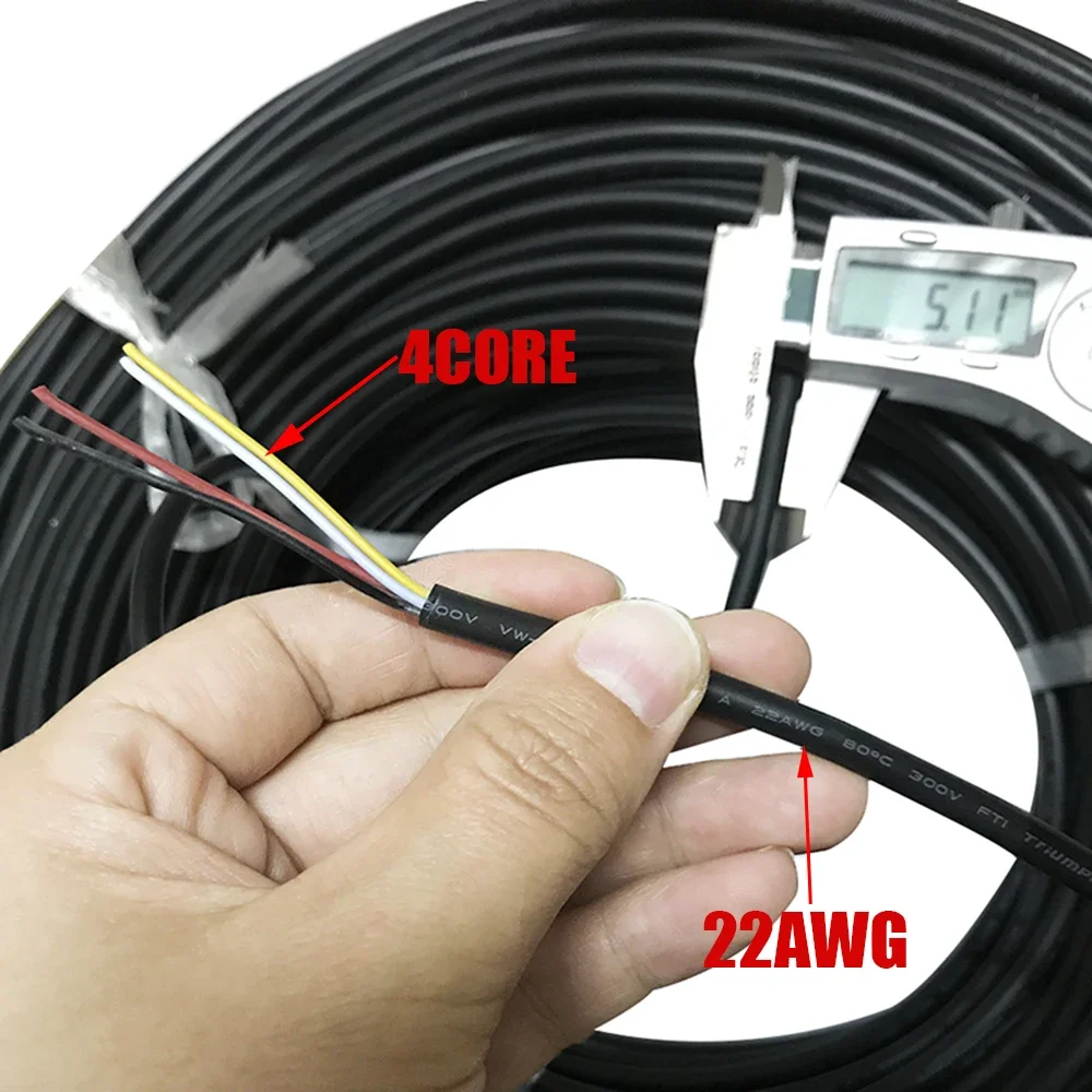 

Электрический соединительный кабель 22AWG Кабель для мыши 2-жильный 3-жильный 4-жильный провод 0,3 мм2 Квадратный провод 2 3 4 5 Линия управления оболочкой для клавиатуры