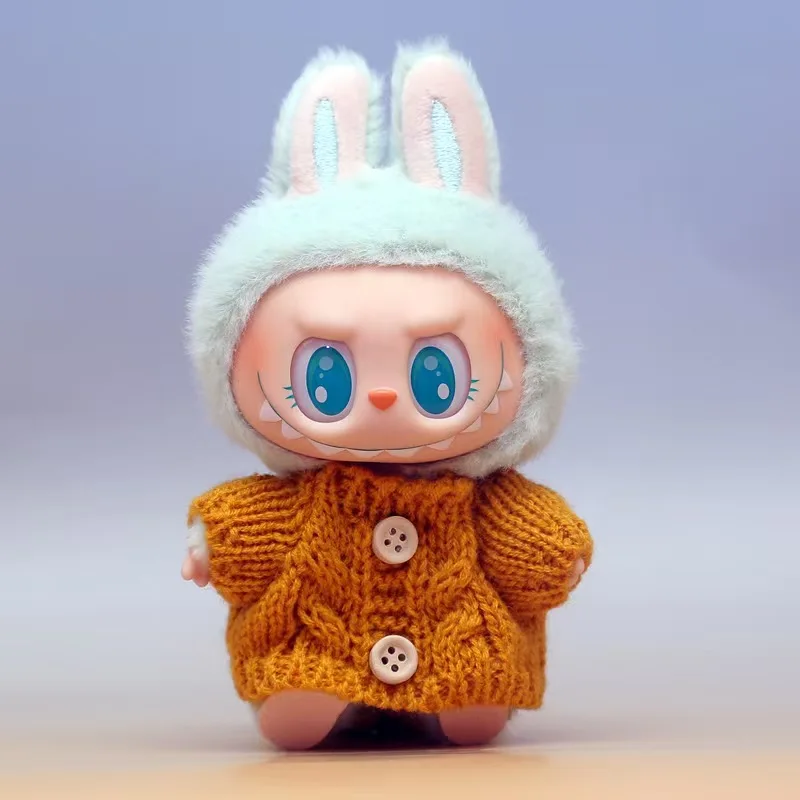 For 15/17cm Ropa Labubu Doll Clothes Outfit Accessories For Labubu V2V1 Plush Doll's Clothing Colorful Sweater Kid Toy Girl Gift