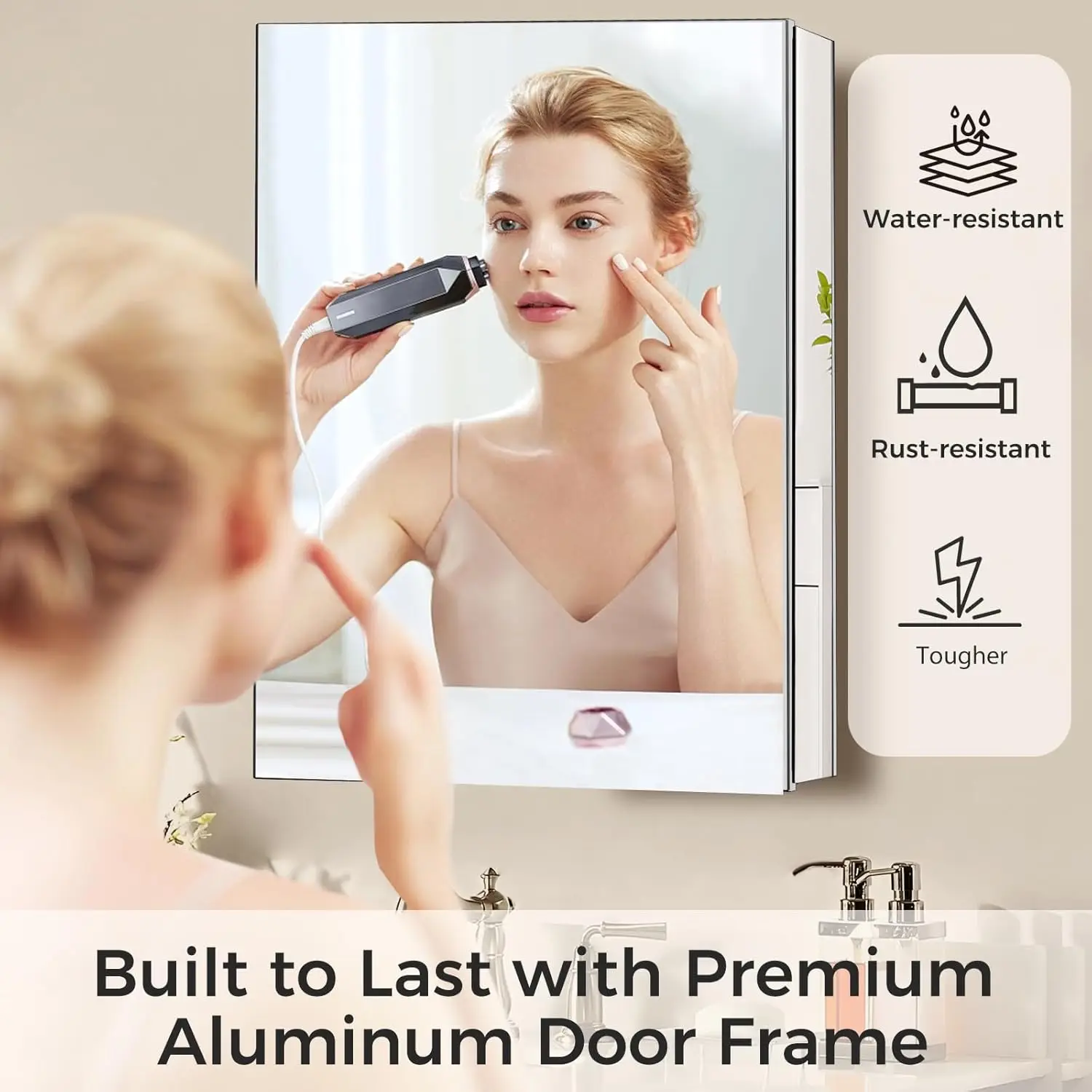 كابينة حمام إيديسين مقاس 20 × 26 بوصة ذات حافة مشطوفة، كابينة إيدايسين، كابينة حمام آيري، هو edicine Ca