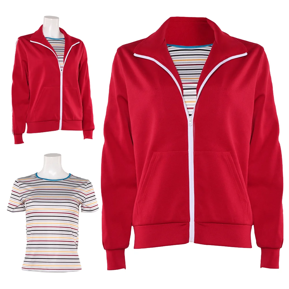 

Костюм для косплея TV Stranger Max Mayfield, красное пальто, куртка, рубашка в полоску, верхний наряд, костюм для женщин и девочек, маскировка на Хэллоуин