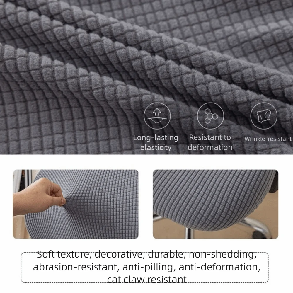 Universal Corn Grain Computer Split Seat Cover Thicken Elastic Computer Chair Covers Removable Solid Color Seat Protector Office