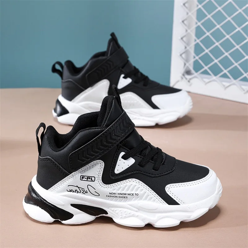 

New Children Sports Shoes High Top Boysbasketball Shoes Outdoor Sneakers Kids Casual Breathable Tennis Shoes Lightweight Running