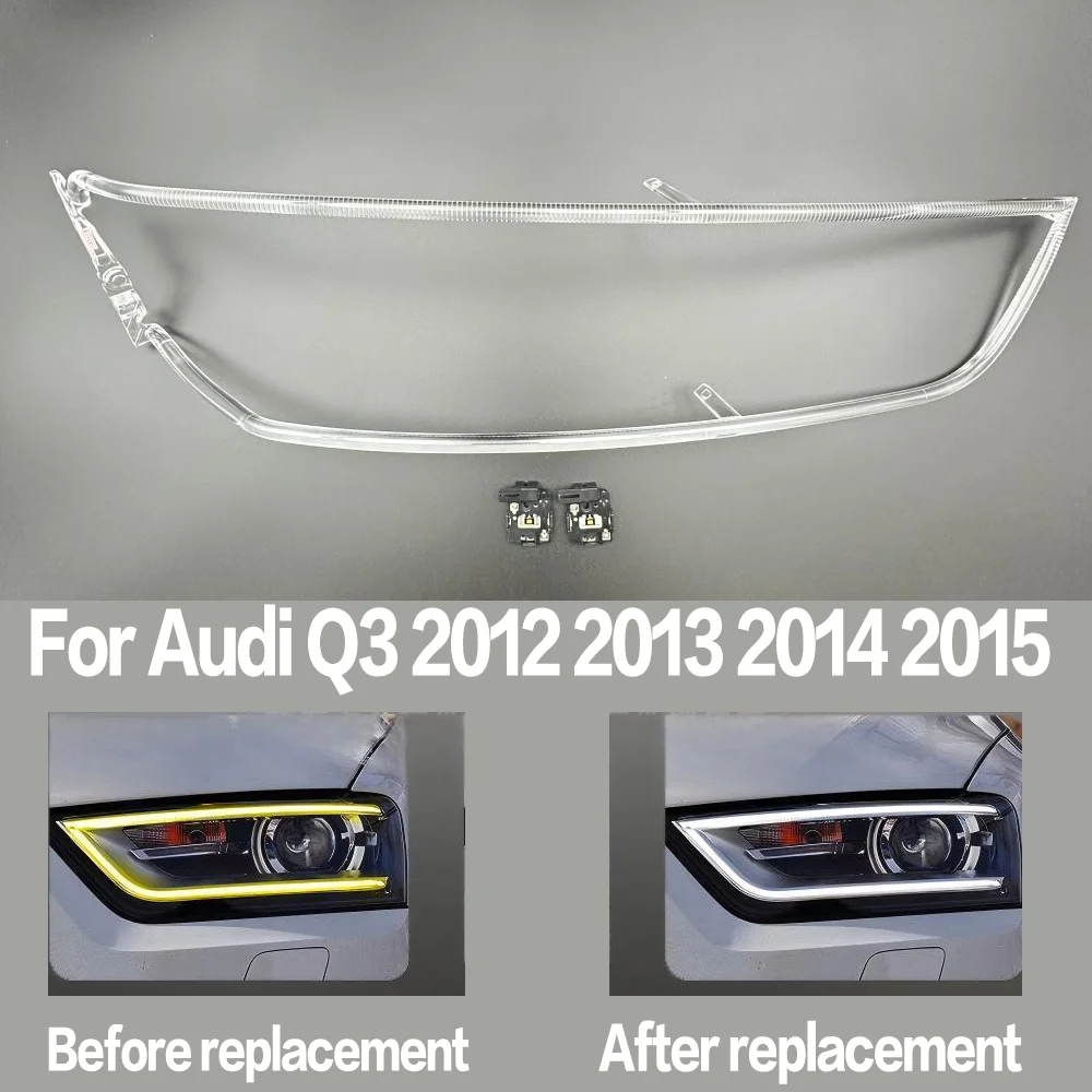 For Audi Q3 2012 2013 2014 2015 DRL Headlight Light Guide Strip Daytime Running Light Tube Daily Headlamp Emitting Tube