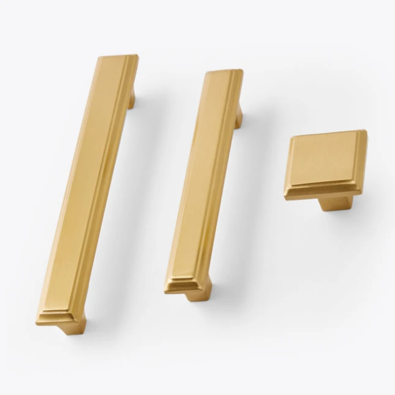 Top Quality 4PCS European Solid Pure Brass Furniture Handle Drawer Knobs Cupboard Wardrobe Kitchen Dresser TV Wine Cabinet Pulls