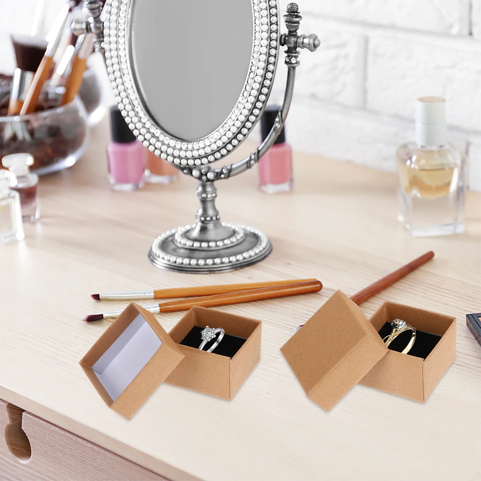 

50Pcs Cardboard Jewelry Storage Boxes Gift Packaging for Rings Earrings Necklaces Bracelet Holder Cardboard Jewelry Box